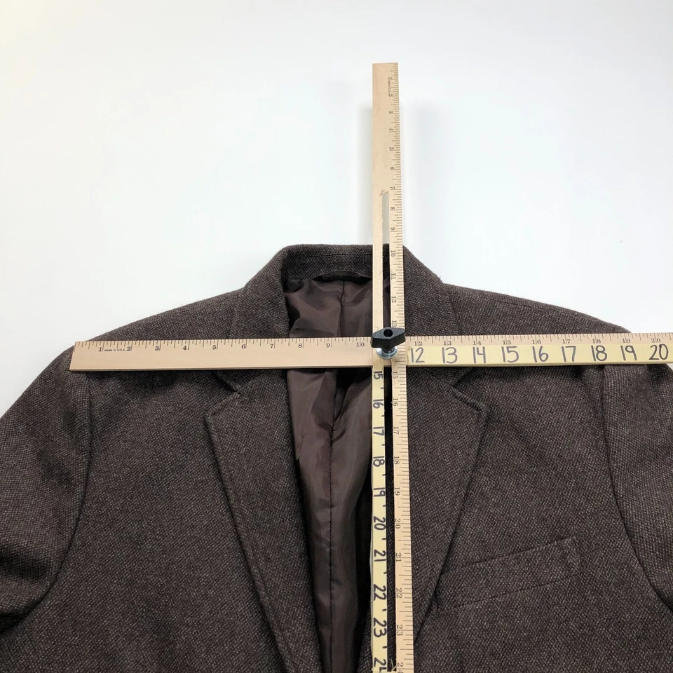 Blazer Tasso Elba grande 42-44 cotovelo mistura de lã jaqueta casaco esportivo marrom - Imagem 4 de 4