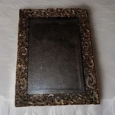 Antique Style Ornate Brass Picture Frame 6" Rococo Revival Design w/ Easel Back