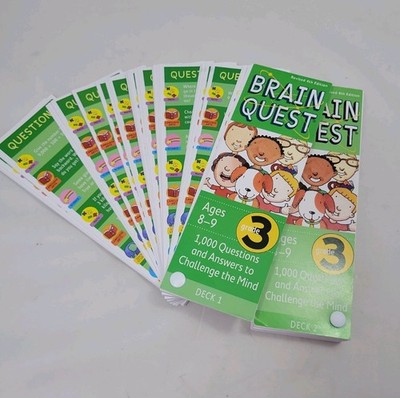 Brain Quest 3rd Grade Q&A Cards Ages 8-9 Learning Educational Travel 2 Books