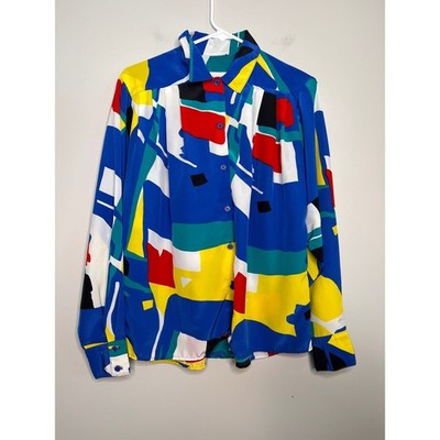 1970s Howard Wolf Rainbow Psychedelic Maximalist Geometric Clown Volup Shirt XXL