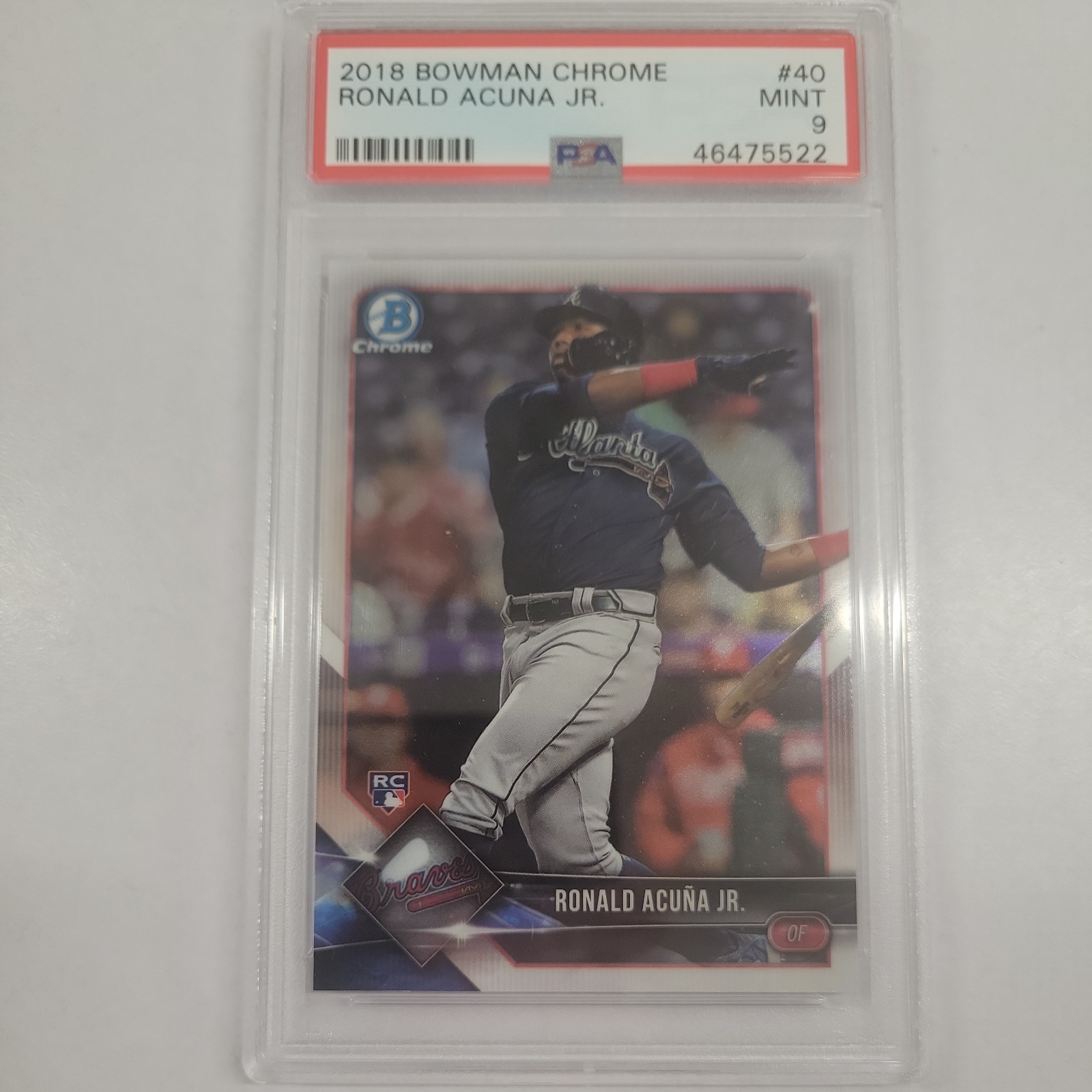 2018 Bowman Chrome Ronald Acuna Jr PSA 9 RC Rookie #40 Atlanta Braves