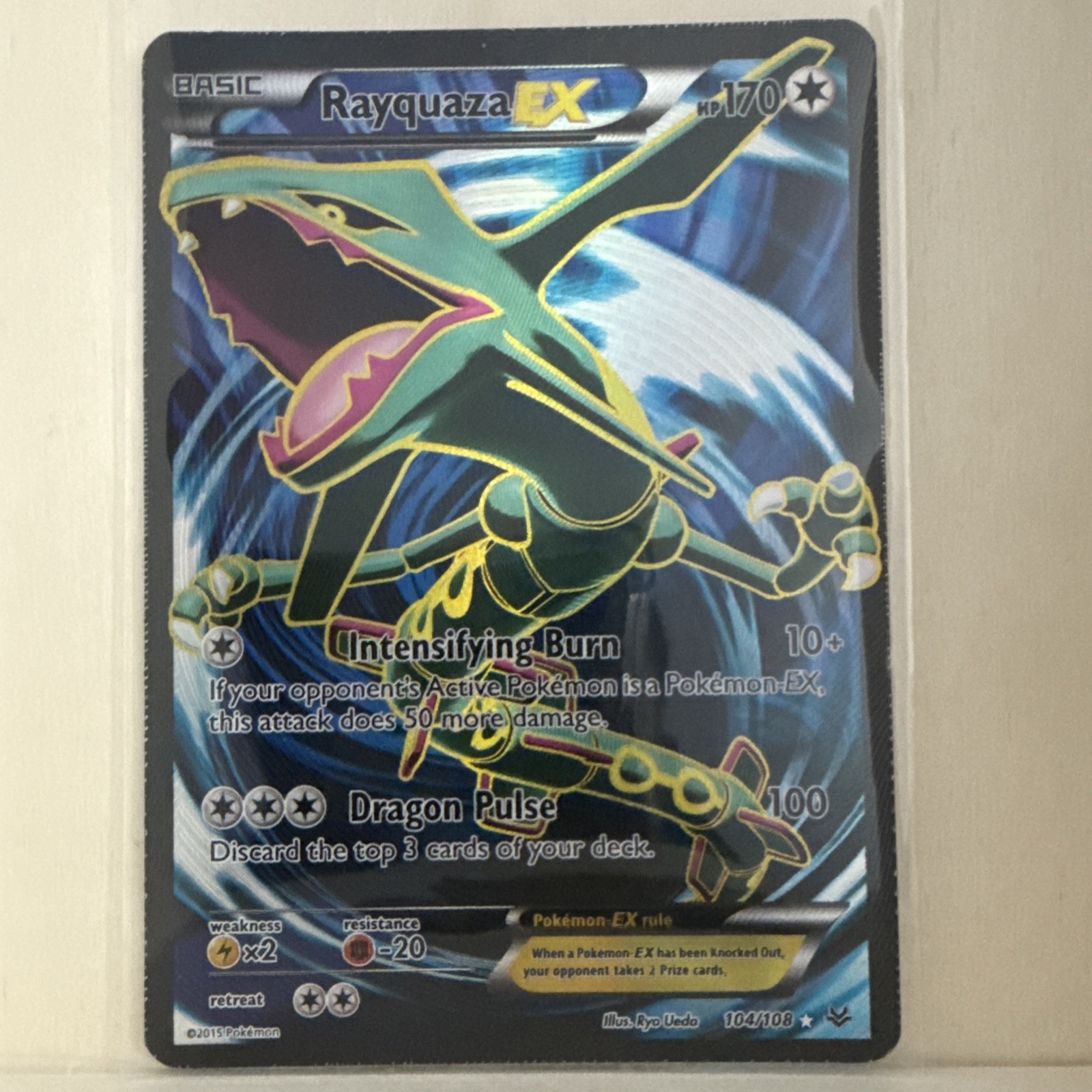 Rayquaza EX (104 Full Art) 104/108 Roaring Skies Holo NM
