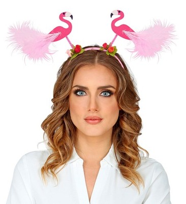 KARNEVAL FASCHING KOSTÜM ZUBEHÖR FLAMINGO HAARREIF NEU