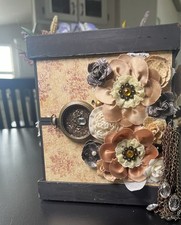 OOAK Junk Journal Box Cube Opens Both Ends Must See Personalize gift or Sell