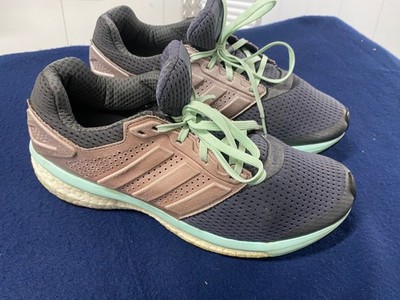 Adidas Supernova Glide Boost 7 running shoes Grey/Mint Green Woman's SZ 11