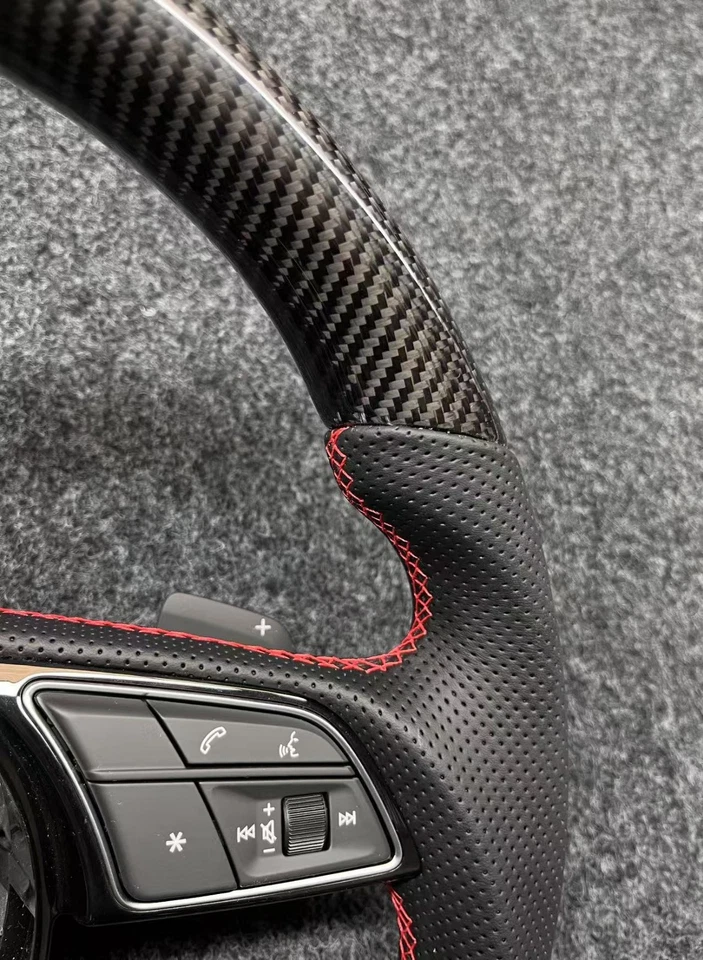Volante de fibra de carbono para Audi A4 A5 A7 Q5 Q7 personalizado Foto 4 de 4