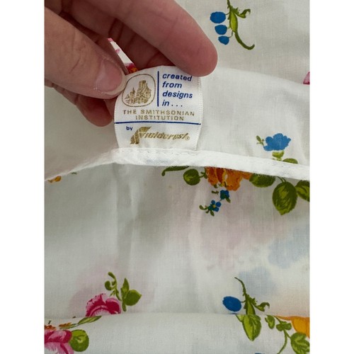 Lotto di 2 lenzuola vintage Fieldcrest Smithsonian floreali gemelle 50% misto cotone - Foto 11 di 12