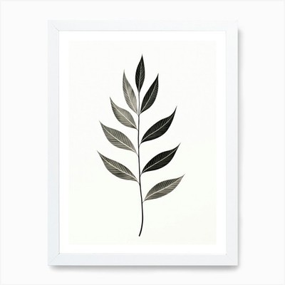 Minimal Leaves Kunstdruck gerahmt Wandbild Poster Leinwanddruck Bild