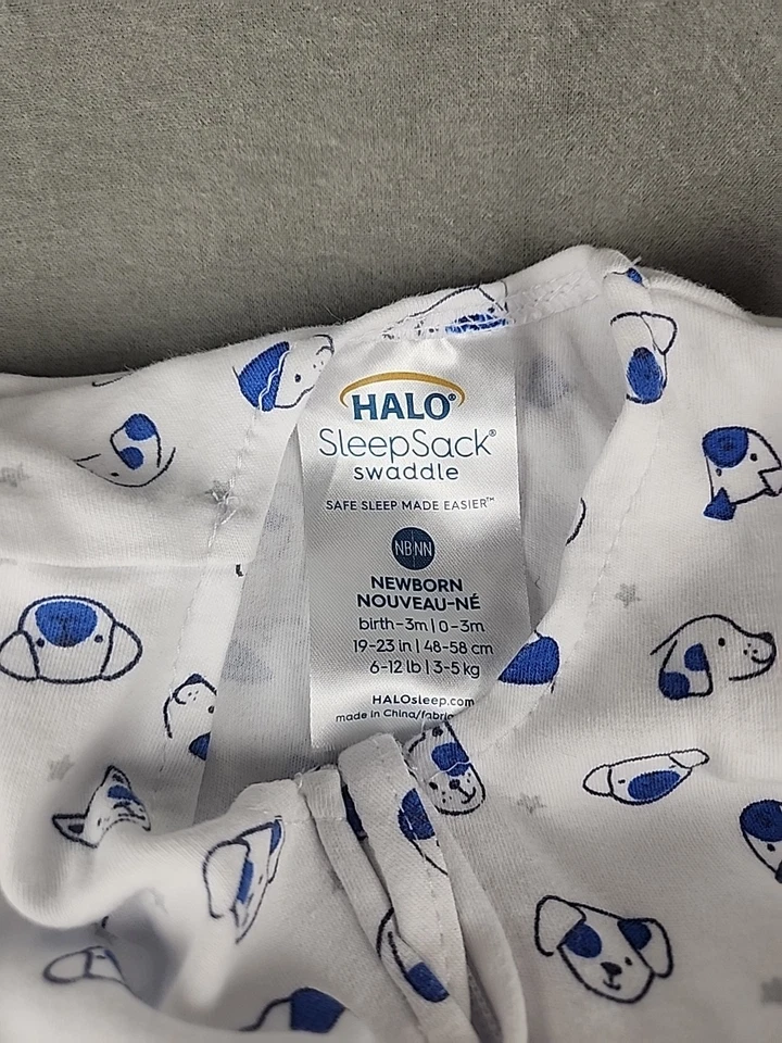 Saco de dormir HALO 100% algodão recém-nascido - filhotes azuis 3m - Imagem 4 de 4