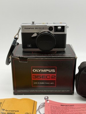 Vintage Olympus 35 EC2 35mm Film Camera w/ Box Case Papers Untested