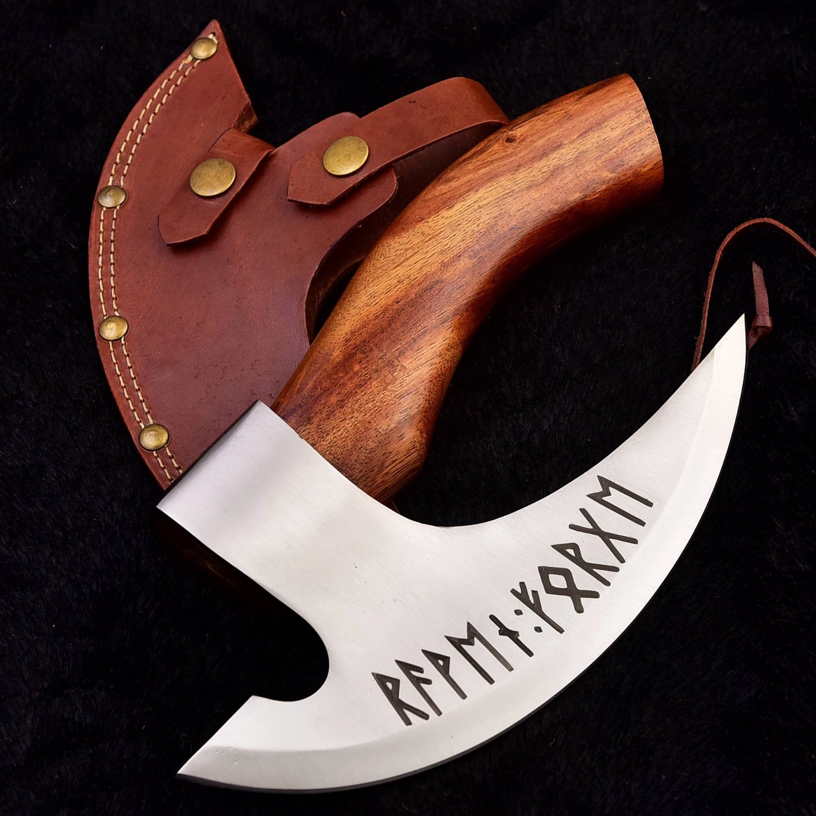 10” Handmade Carbon Steel Pizza Cutter Axe High Polish Rosewood Handle
Opens in a new window or tab