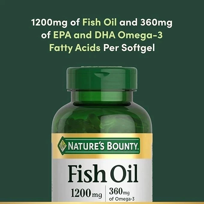2件装Nature's Bounty鱼油400快速释放软胶囊1200毫克360毫克Omega-3 — 第 4/4 张图片