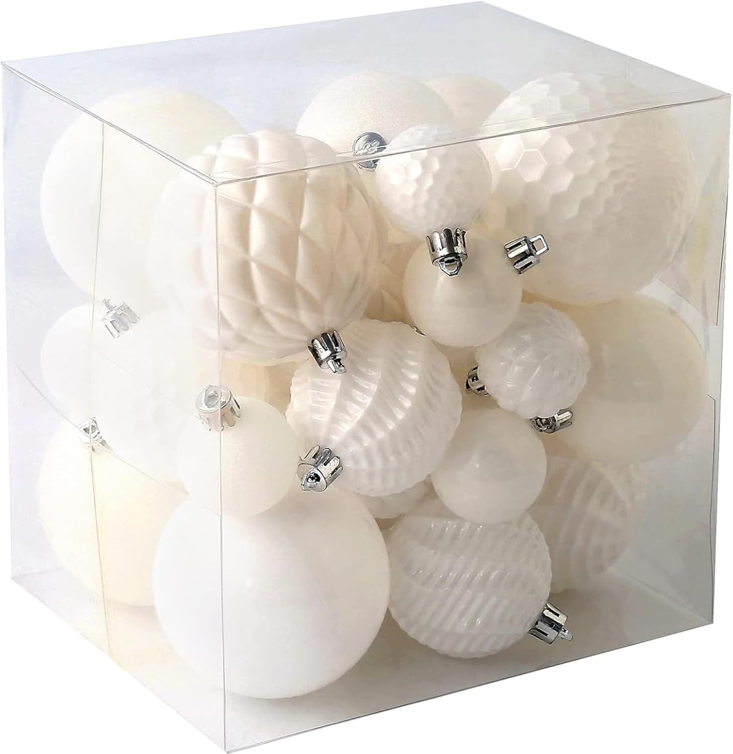 Christmas Balls Ornaments -36pcs Shatterproof Tree White