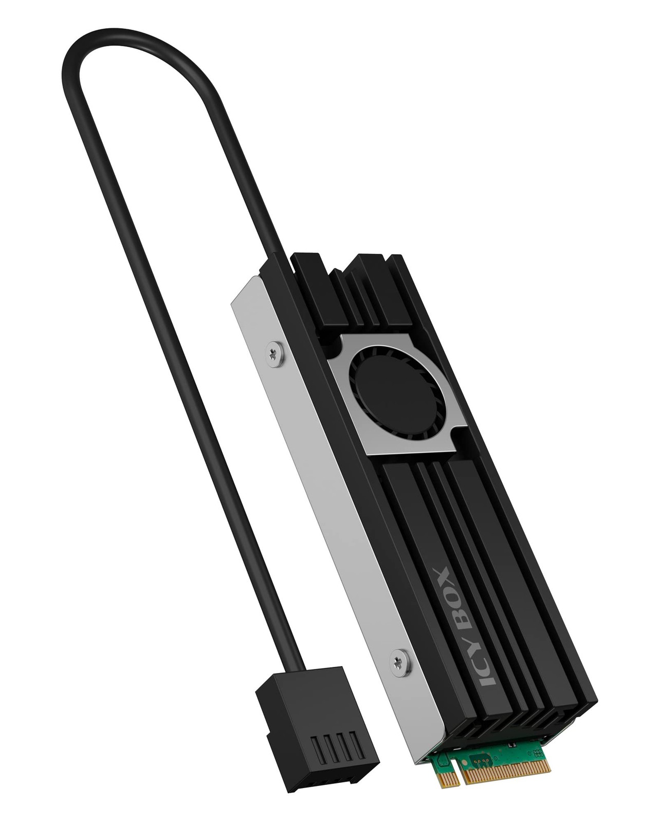 Heatsink 60740 IcyBox SSD M.2 IB-M2HSF-703 2280 With fan (flat)