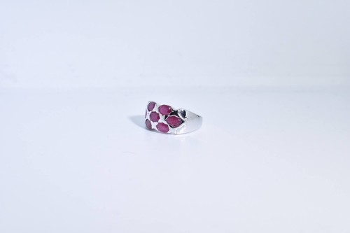 Vintage Handmade Pink Ruby Setting Sterling Silver Gothic Ring - Picture 3 of 10