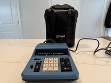 Vintage Royal Digital II Electronic Calculator Blue TESTED WORKING Original Case