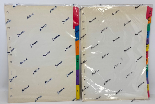 Filofax Deskfax A-Z und 1-6 Trennwände 1994 Vintage Original