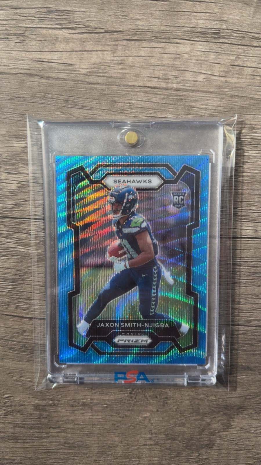 2023 Panini Prizm - Rookies Jaxon Smith-Njigba #390 Blue Wave Prizm /199 (RC)