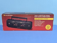 Lloyds Pt200 Twin Cassette Recorder Am/fm Bass Booster Ac/dc NOS NEW 