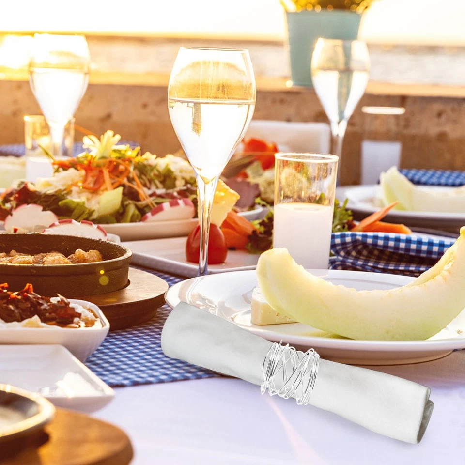  6 Pcs Anello Portatovagliolo Anelli Per Tovaglioli Da Tavola Fibbia - Immagine 2 di 4