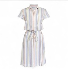 J.Crew Mercantile Striped Collared Belted Shirt Dress Short Sleeve Size S