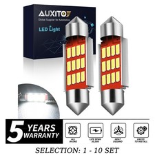 2-20 White LED Dome Map License Plate Door Side Light Bulb 12SMD 4014 Chips 36MM
