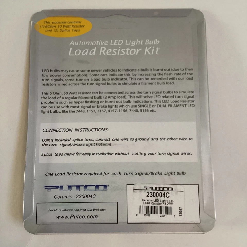 Putco 230004C Ceramic LED Light Bulb Load Resistor Kit - 25 Watt Resistors - Image 4 of 4