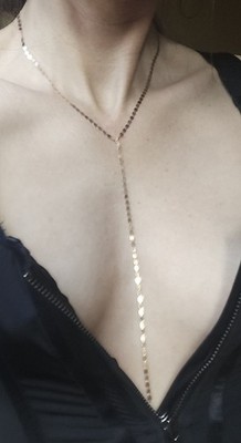 Lana Jewelry BLAKE 14K SOLID ROSE GOLD Y LARIAT NECKLACE