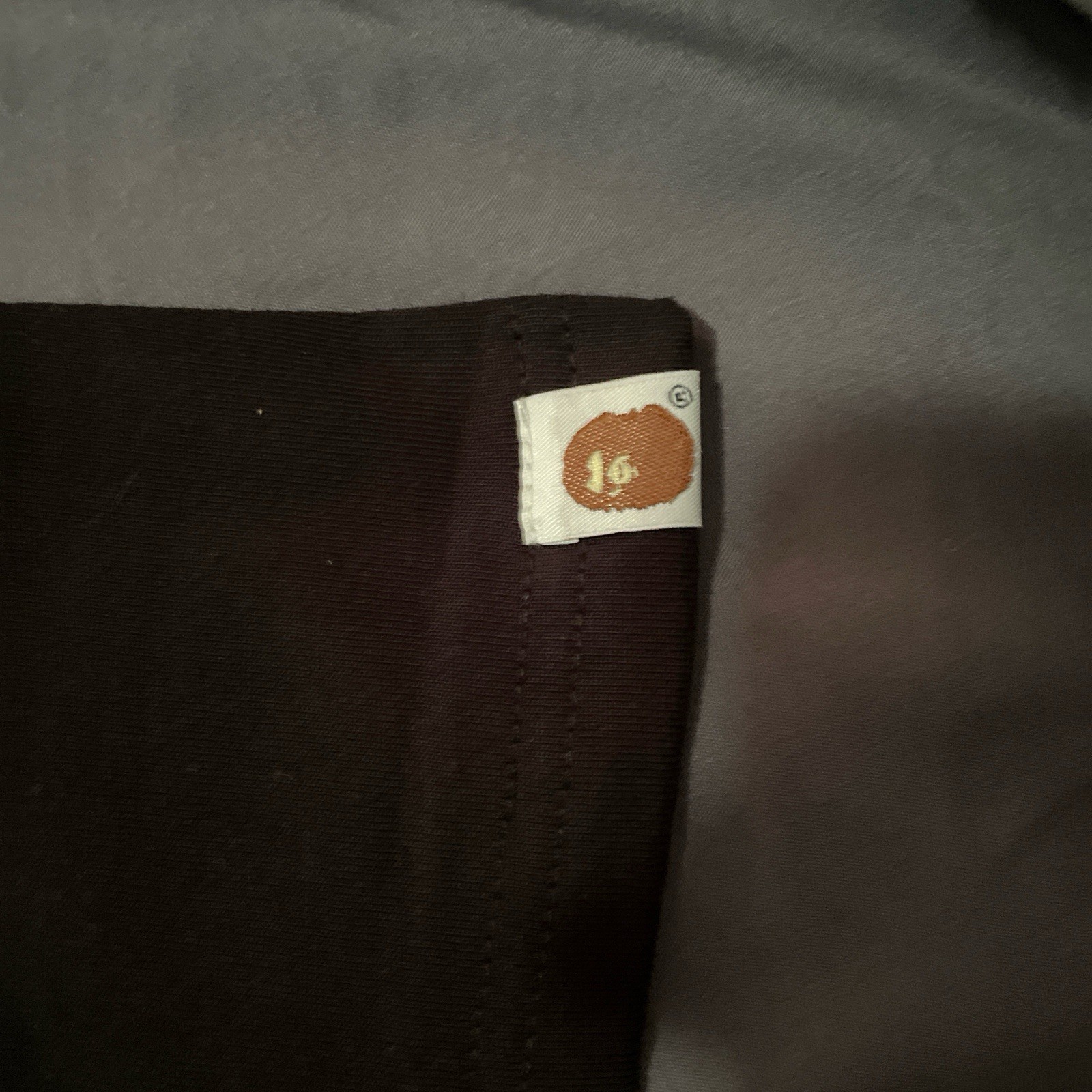 A Bathing Ape Plaid Logo Graphic Black Jersey Crew Neck Men's T-Shirt Size S thumbnail 4