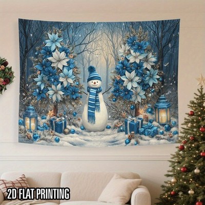 2D Flat, 1pc Winter Wonderland Christmas 2D Printed Wall Hanging Background Clot