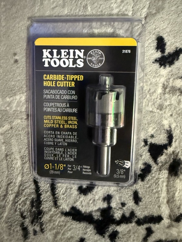 Klein Tools 1-1/8" Carbide Tipped Hole Cutter (31876)