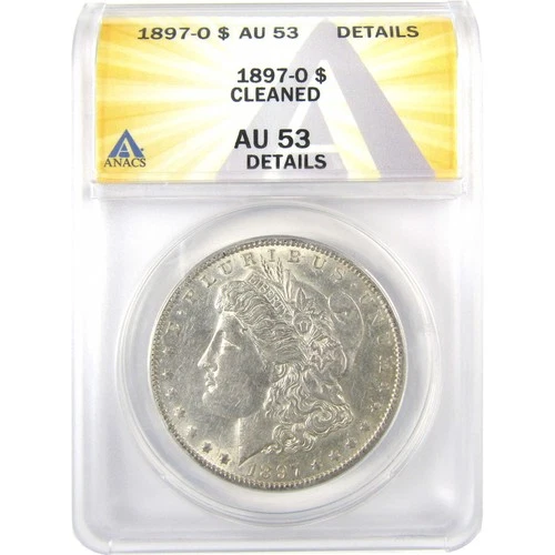 1897 O Morgan Dollar AU 53 Details ANACS Silver $1 Coin SKU:I19236