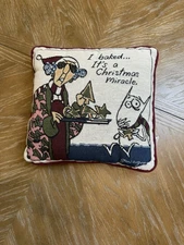 Maxine Hallmark Shoebox Tapestry Pillow  "I Baked... It's a Christmas Miracle"