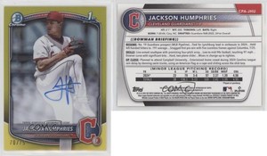 2025 Bowman Chrome Prospect Yellow Refractor /75 Jackson Humphries #CPA-JHU Auto