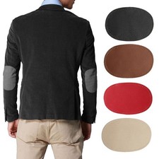2x SEW-ON OVAL SEW Leather ELBOW/KNEE PATCHES repair