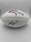 Bo Nix Signed Denver Broncos White Panel Football  Full Size COA Holograms