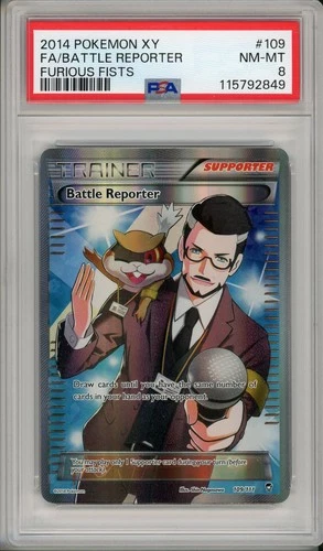 2014 Pokemon XY Furious Fists Battle Reporter #109 PSA 8