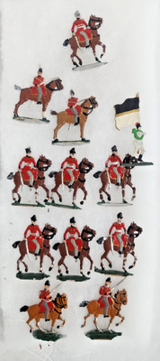 TIN FLAT BERLINER ZINNFIGUREN CAVALRY SET OF 12 NORTHERN GERMANY COALITION 1870s
