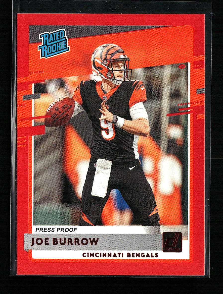 2020 Panini Donruss Press Proof Red #301 Joe Burrow Cincinnati Bengals RC NM+