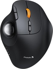 New - ProtoArc Wireless Bluetooth Trackball Mouse, EM02 Two AdjustableAngle Gray