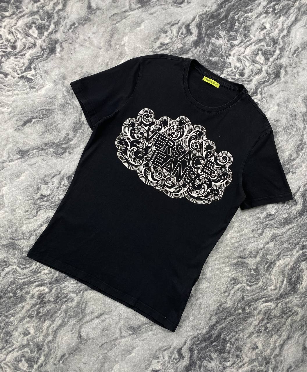 Versace Jeans Big Logo VJ T Shirt Men Size L Black