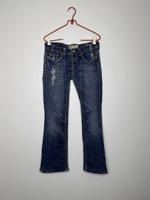 MEK Denim Women's Size 26 (29x29) Oaxaca Easy Distressed Blue Denim Jeans Y2K