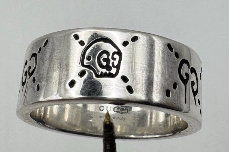 Gucci Solid Sterling Silver Ghost Band Ring 24 Si… - image 2