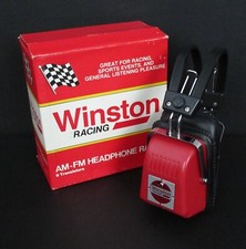 Vintage Winston Racing AM-FM Headphone Radio 9 Transistors 02854 Box HP 9000