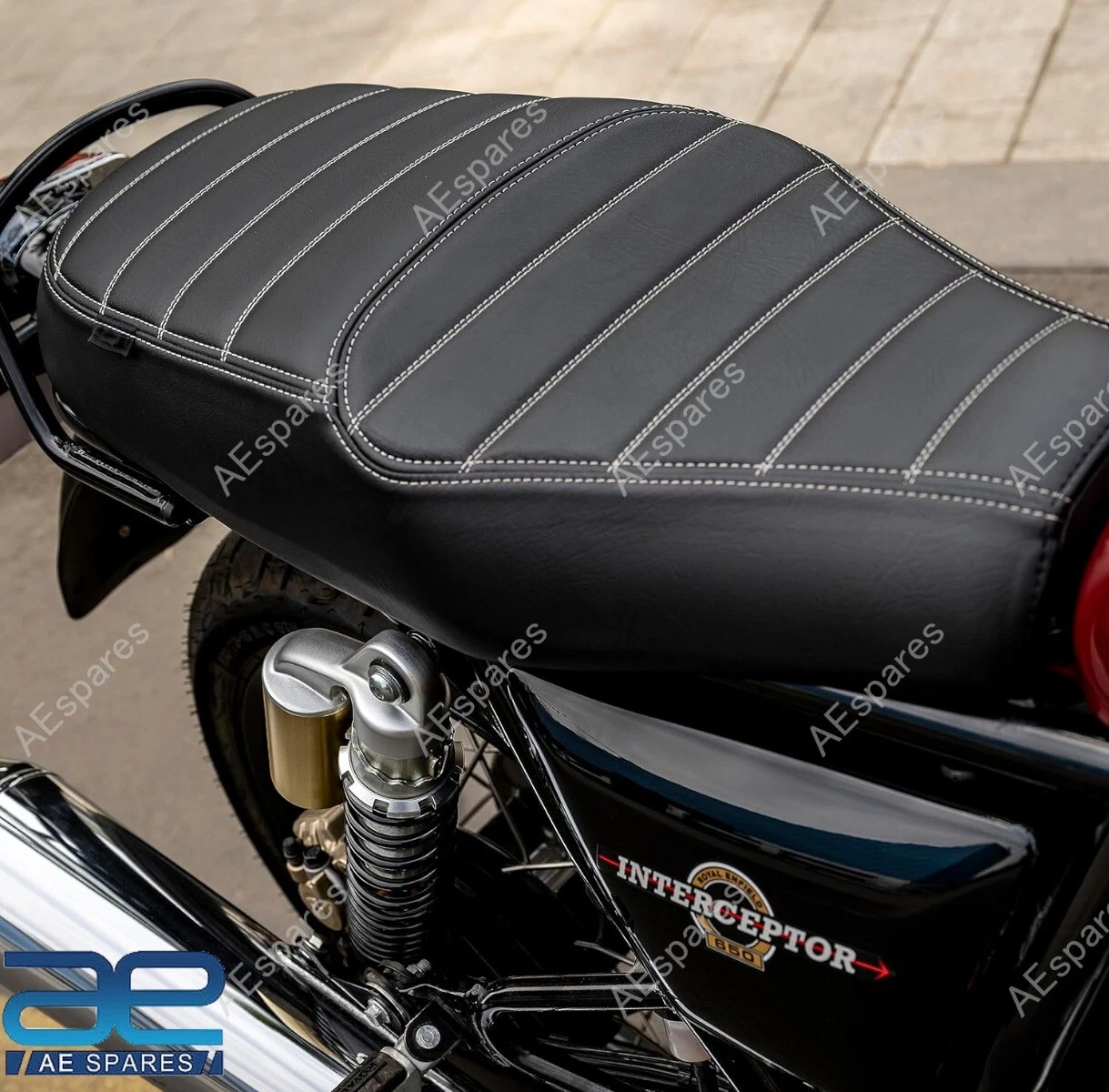 Black Deluxe Touring Dual Seat For Royal Enfield Interceptor 650cc & GT 650cc view 3