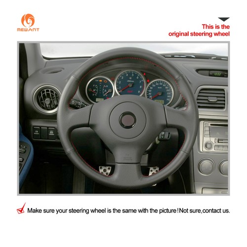 MEWANT Schwarz Kunstleder Lenkradbezug für Subaru Impreza WRX (STI) 2005-2007 - Bild 2 von 8
