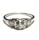 GIA Platinum .58ct VS2 VS K H round diamond vintage engagement ring 2.4g 5.5 — photo 1