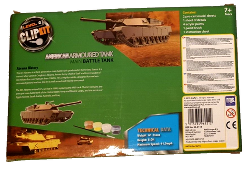 M1 ABRAMS American Armoured Battle Tank Scale Model Kit by Grafix New Opened Box - Picture 2 of 5