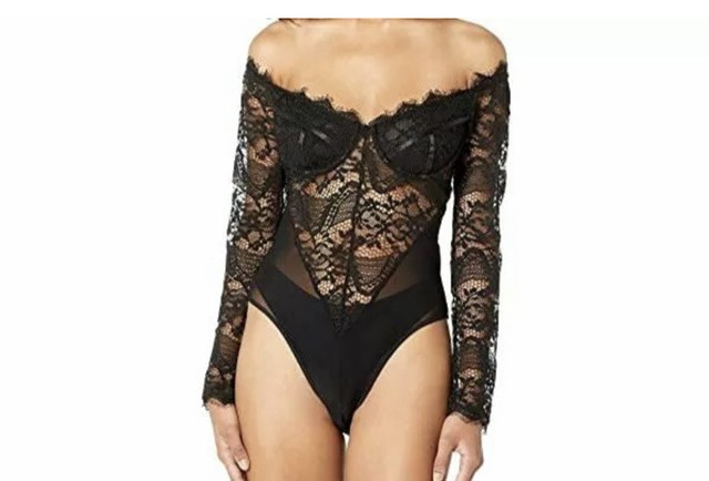 bardot lace bodysuit