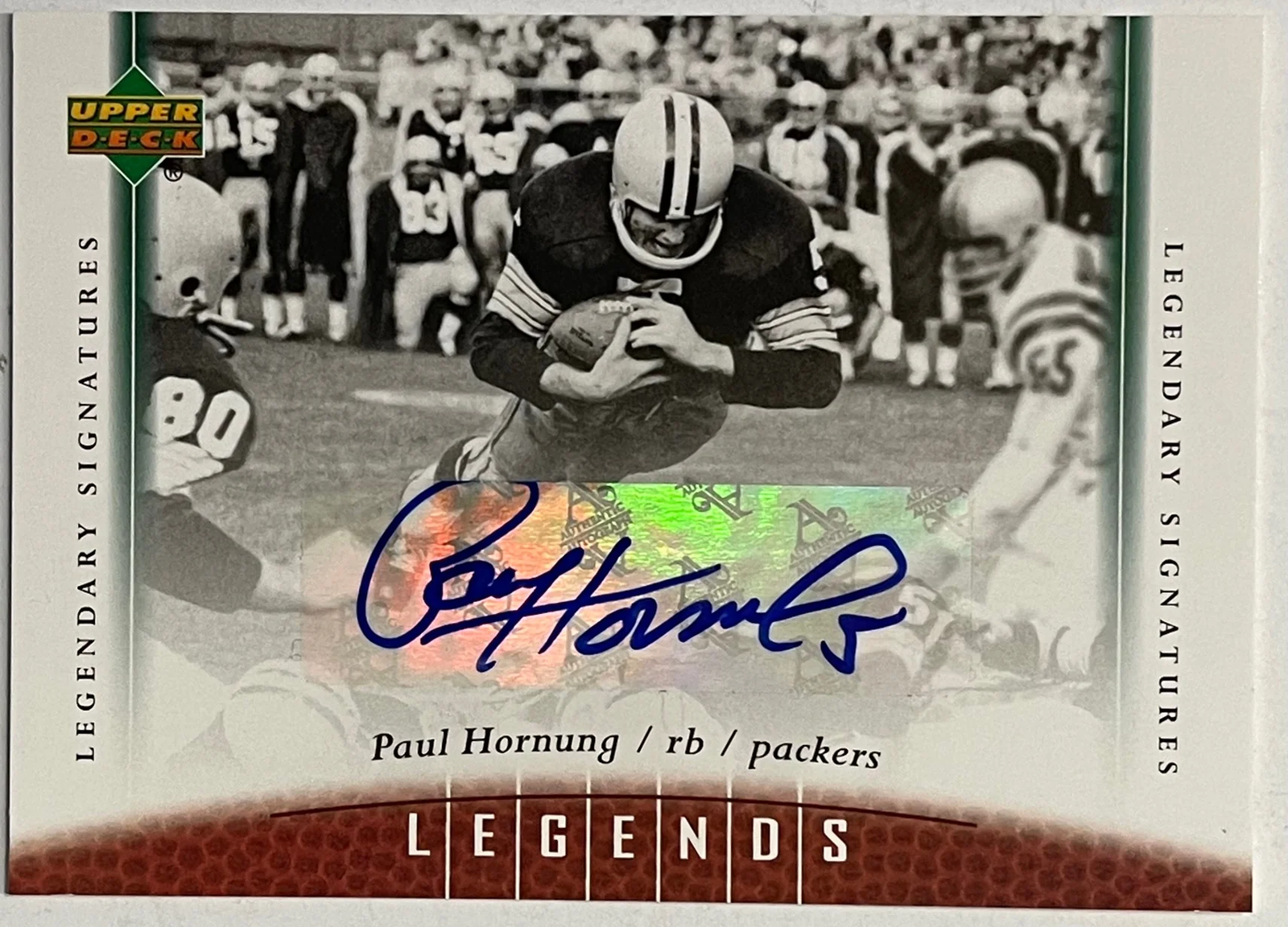 Paul Hornung Autographed Signed 2006 UDA Legends Card